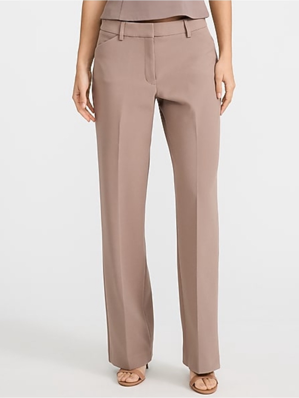 Express Women's Straight-Leg Trousers in Taupe
